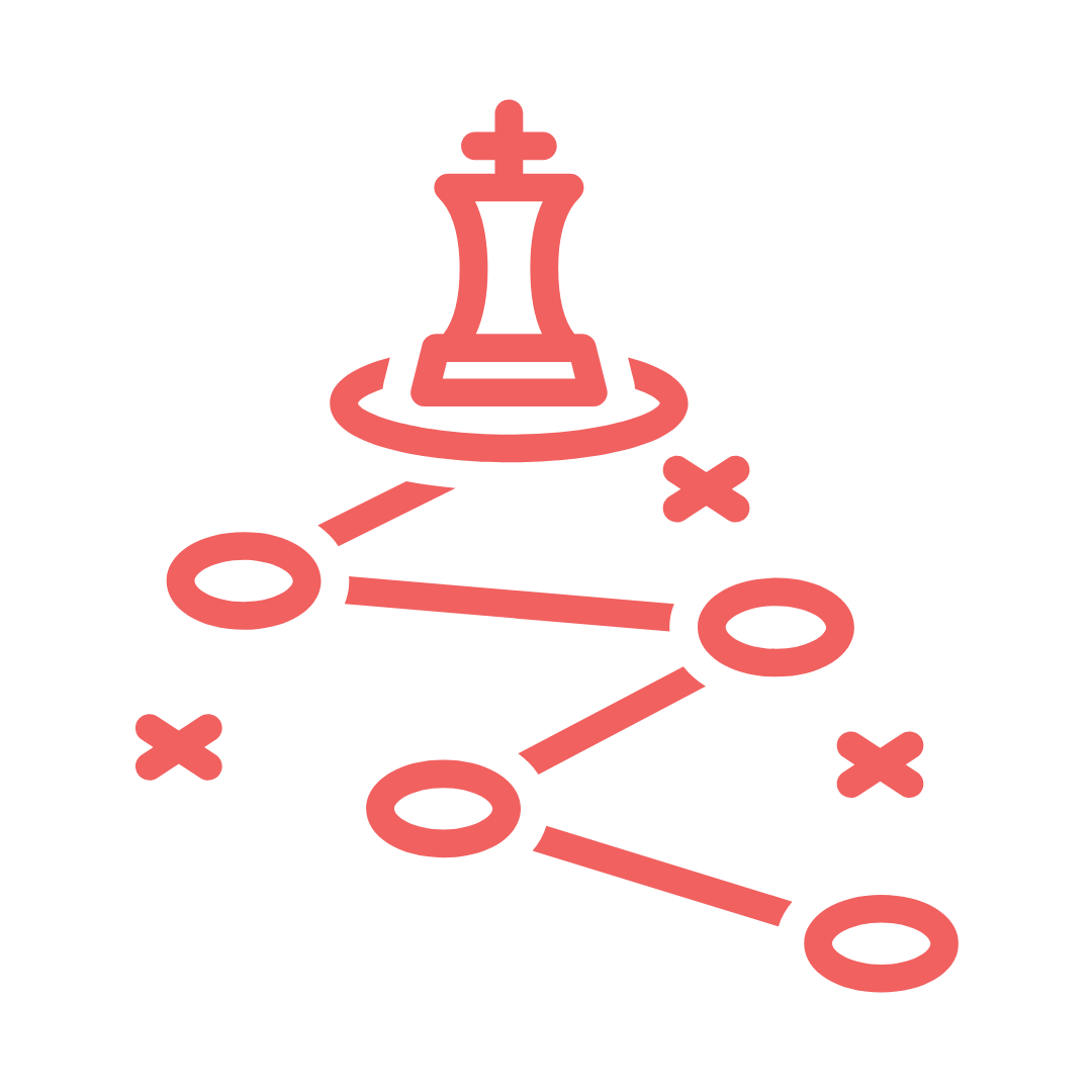 Red Chess Piece Icon Team Dynamics Strategy